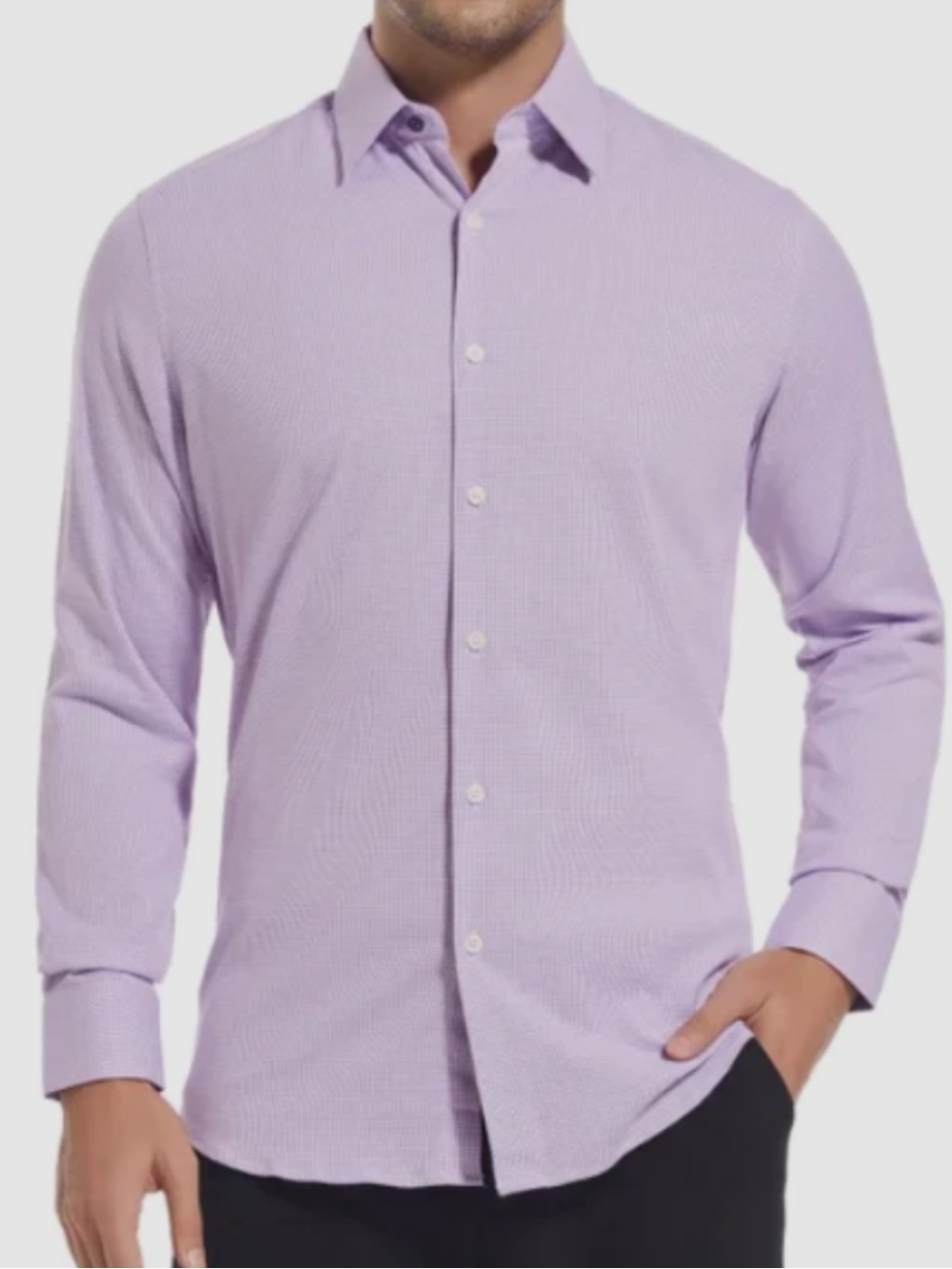 Duchamp Men’s Cotton Stretch Slim Fit Dress Shirt